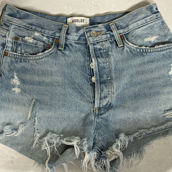 Agolde Pants - Agolde Los Angeles Blue Denim Shorts